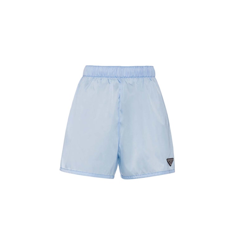 Pre-owned Prada Re-nylon Shorts Celeste Blue