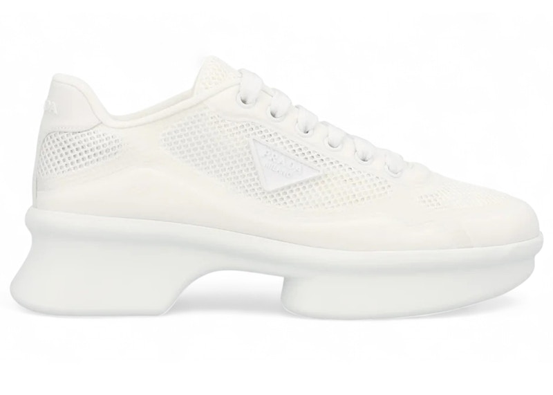 Pre-owned Prada Renylon Sneaker (women's) Sneakers In White