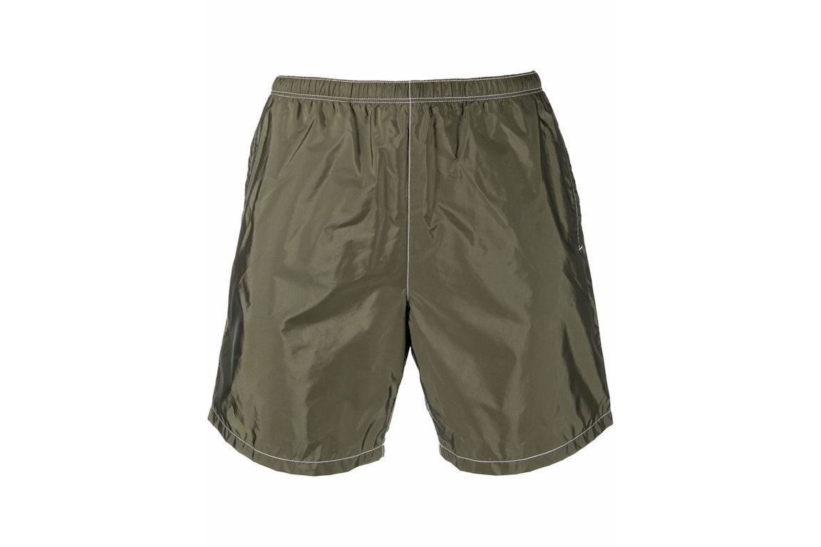 Pre-owned Prada Re-nylon Swim Shorts Military Green