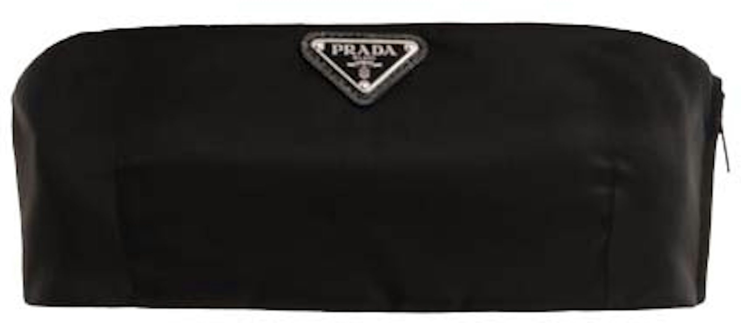 Prada Re-Nylon Short Sleeved Cropped Bowling Shirt Black Men's