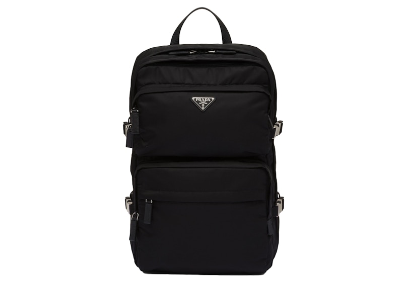 Pre-owned Prada Renylon And Saffiano Leather Backpack In Black