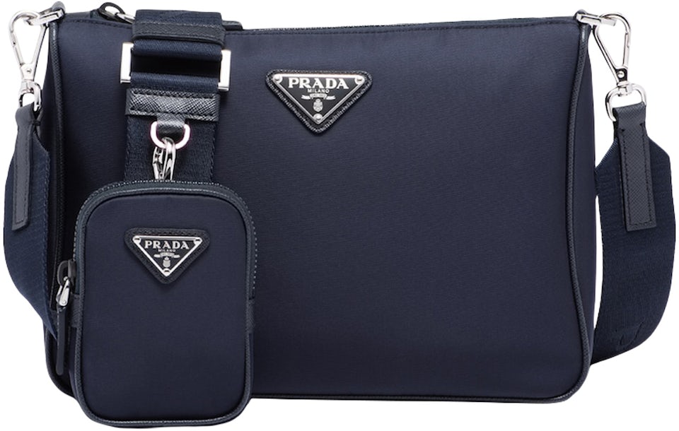 Prada Re-Nylon & Saffiano Leather Shoulder Bag Black