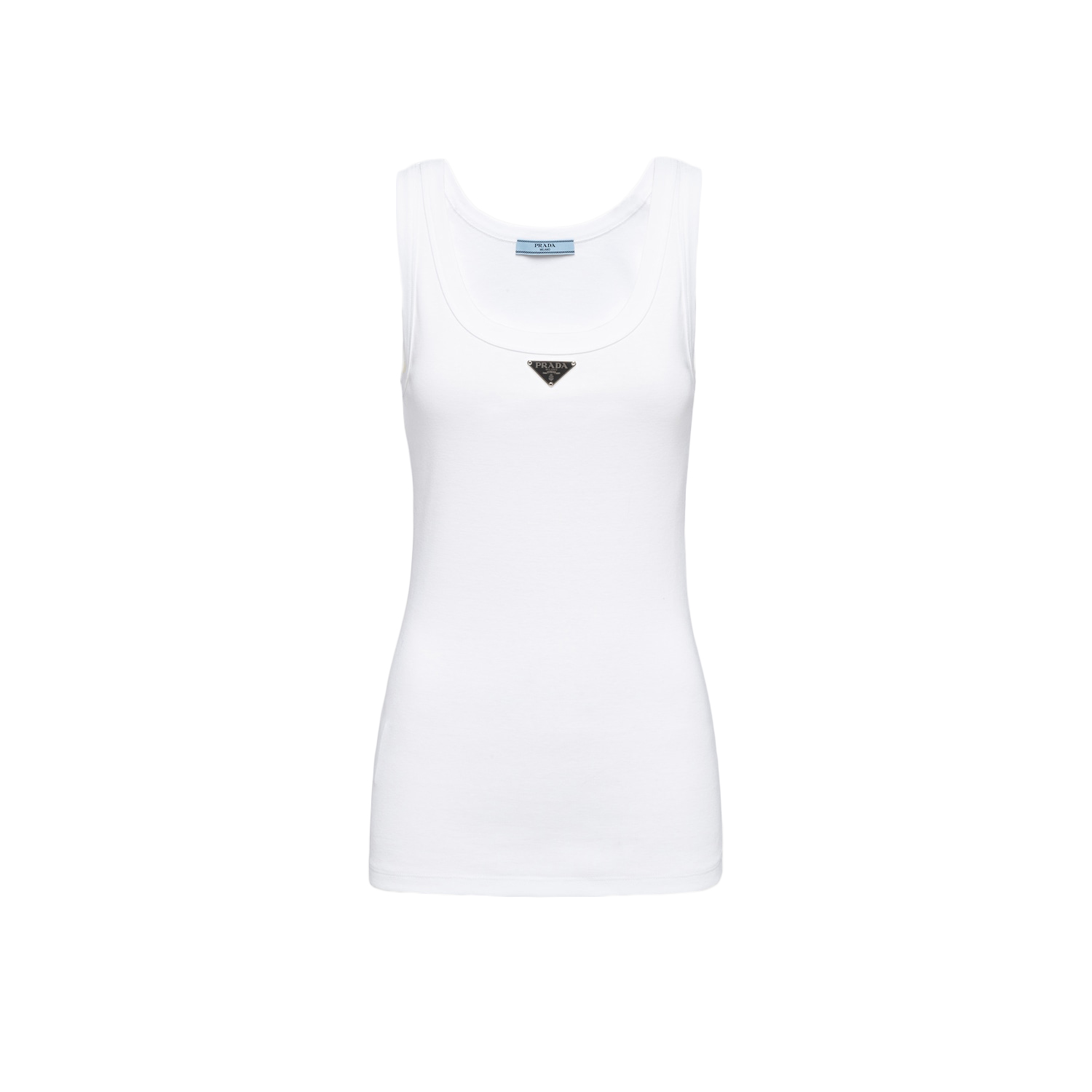 Prada Ribbed Knit Jersey Tank White - US