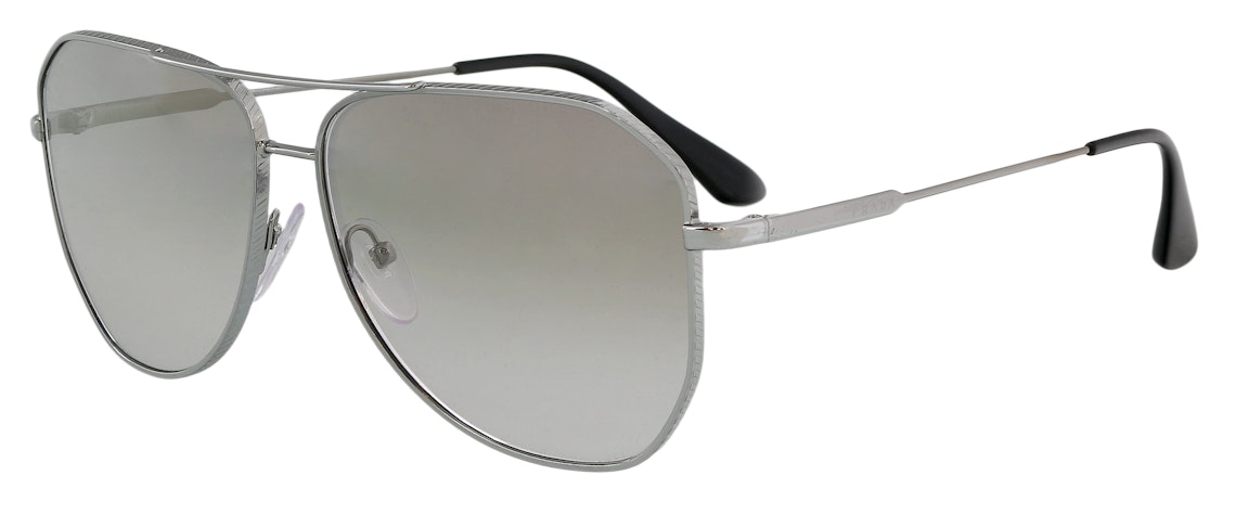Pre-owned Prada Round Sunglasses Silver (0pr 63xs 5av09g61)