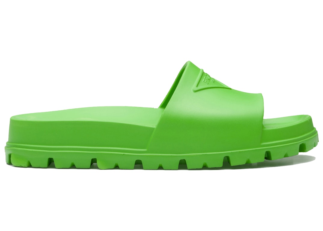 Pre-owned Prada Rubber Slides Apple Green (men's)