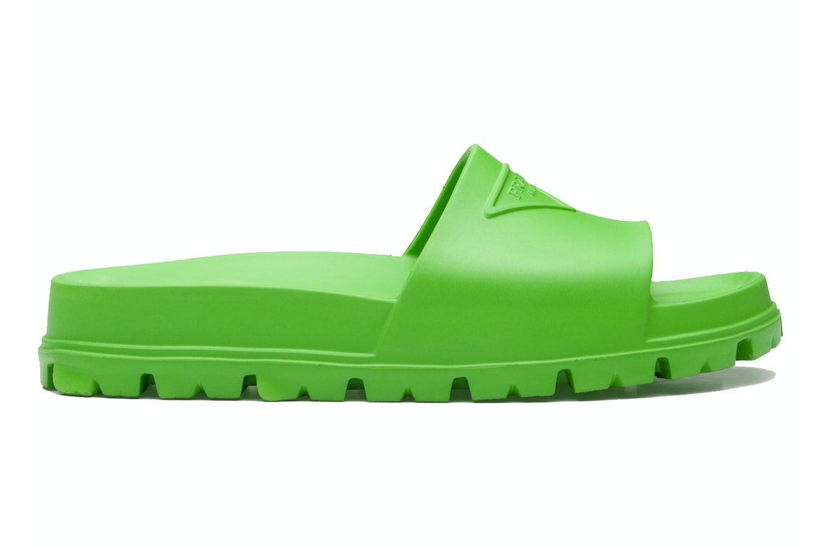 Pre-owned Prada Rubber Slides Apple Green (men's)
