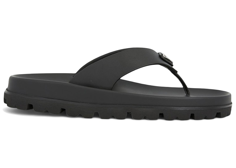 Prada Rubber Thong Sandal (Women's) Sneakers in Black