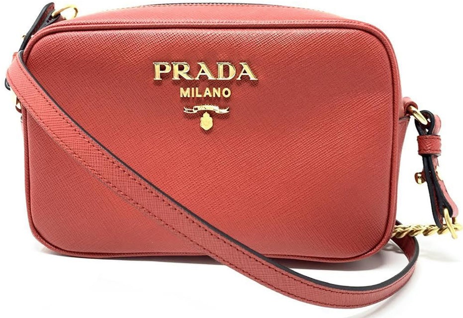 red prada saffiano leather mini bag