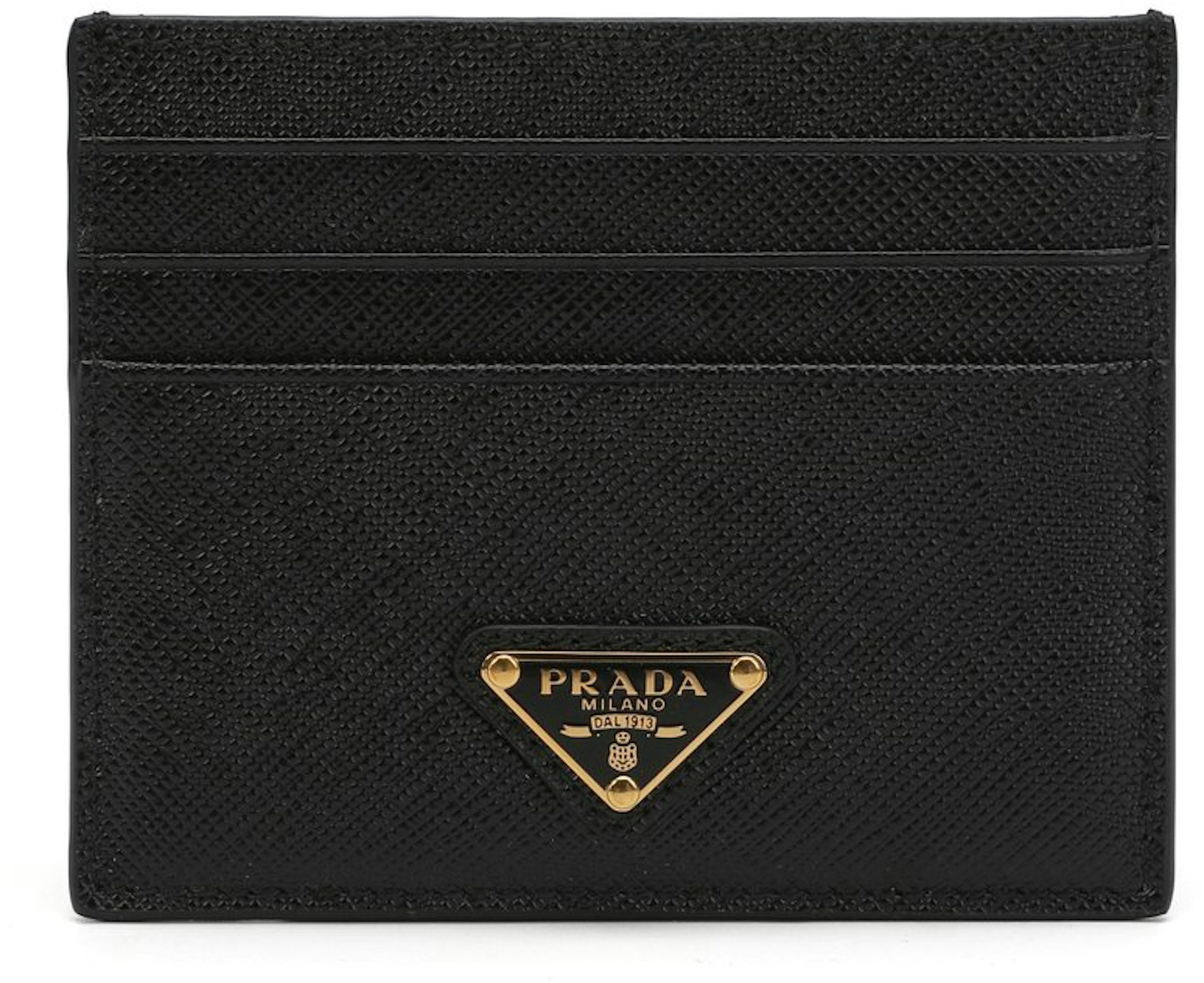 Prada Saffiano Cardholder Black in Calfskin with Gold-tone - US