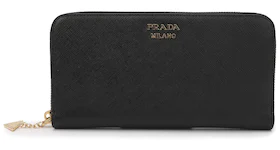 Prada Saffiano Continental Wallet Large Black
