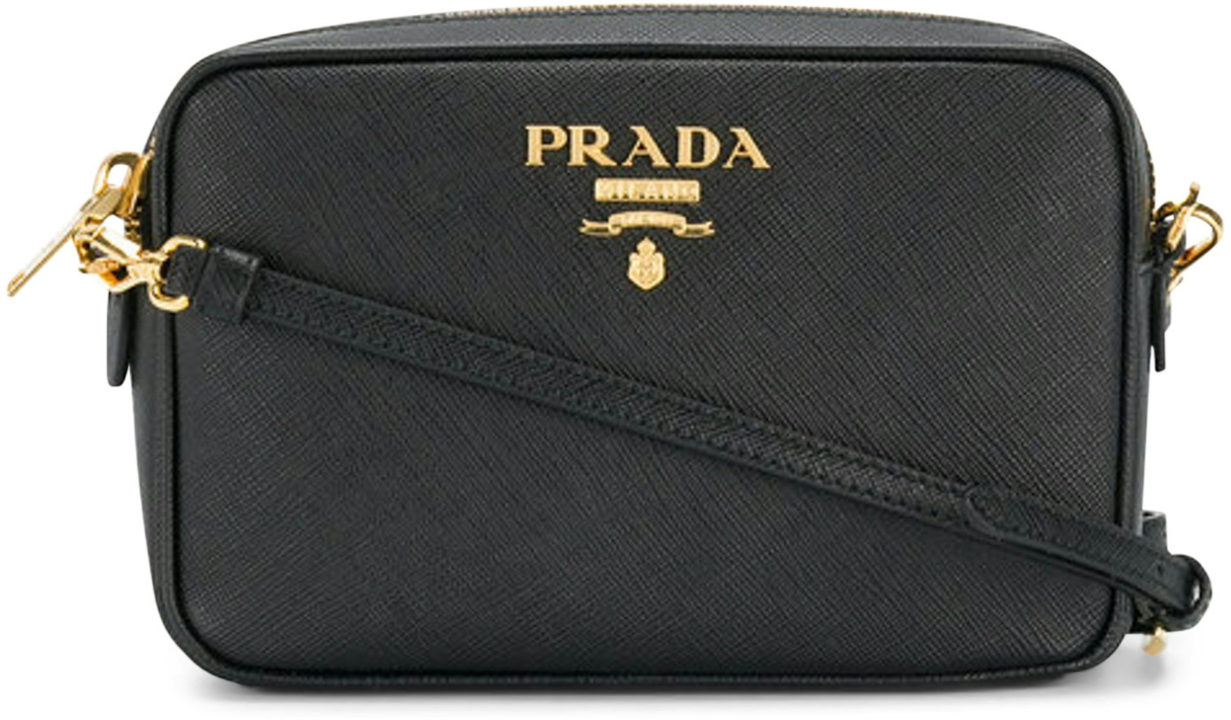Medium Prada Brique Saffiano Leather Bag, Men, Bluette