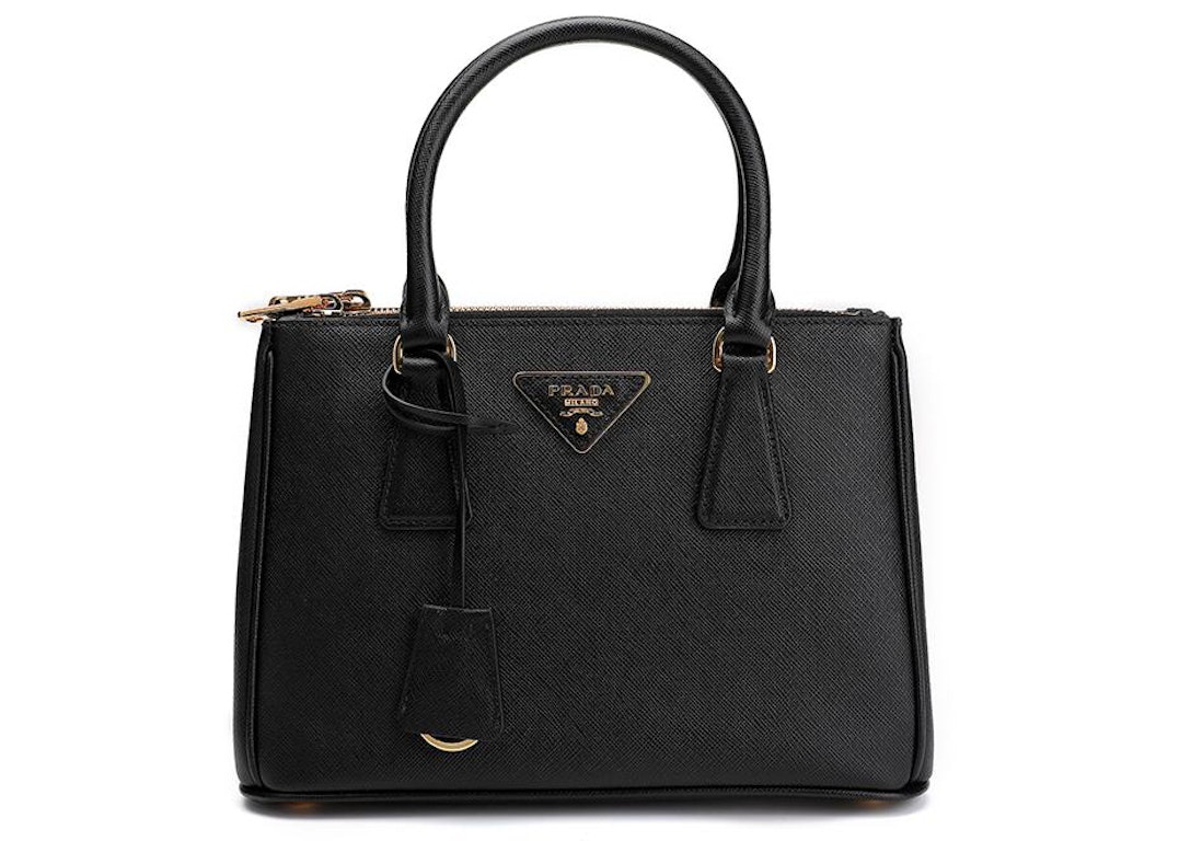 Pre-owned Prada Saffiano Galleria Bag Small Black