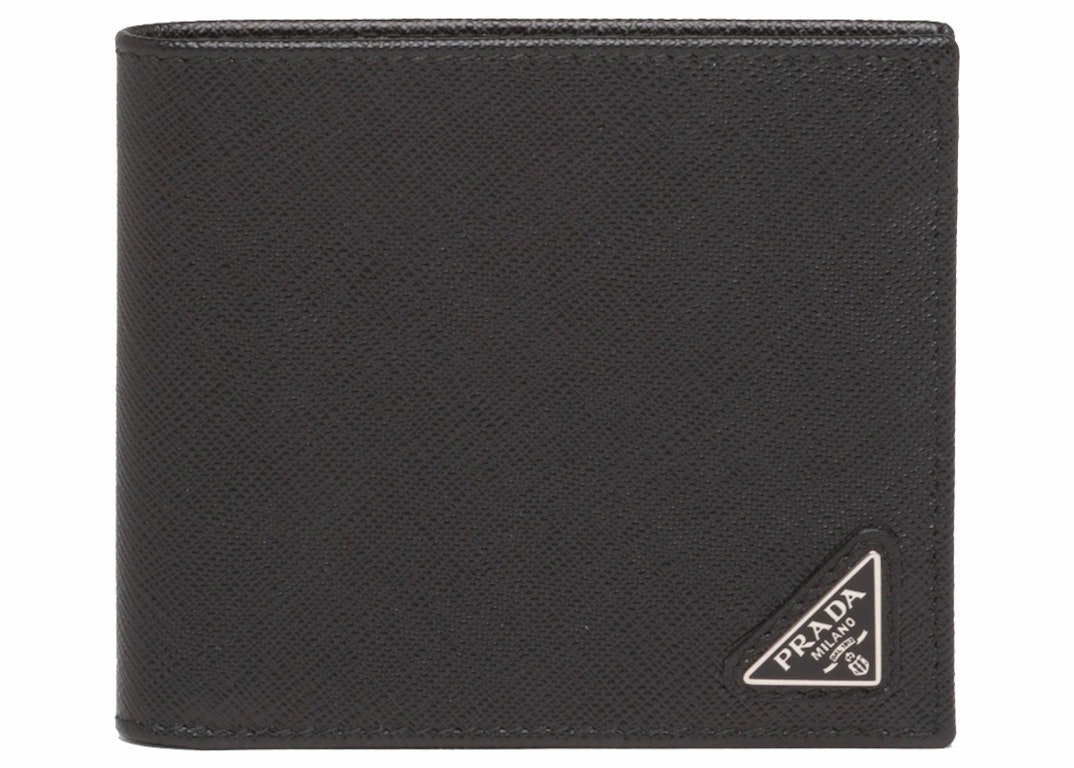 Pre-owned Prada Saffiano Leather Bi-fold Wallet Black