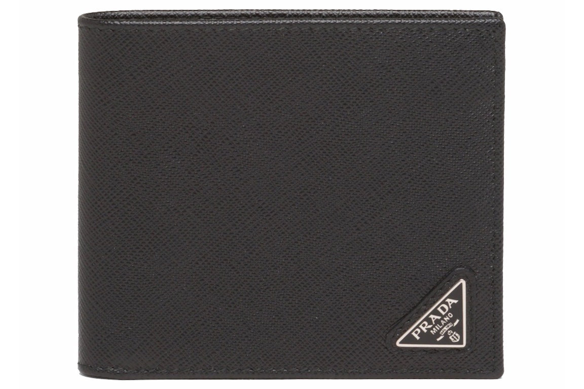 Pre-owned Prada Saffiano Leather Bi-fold Wallet Black