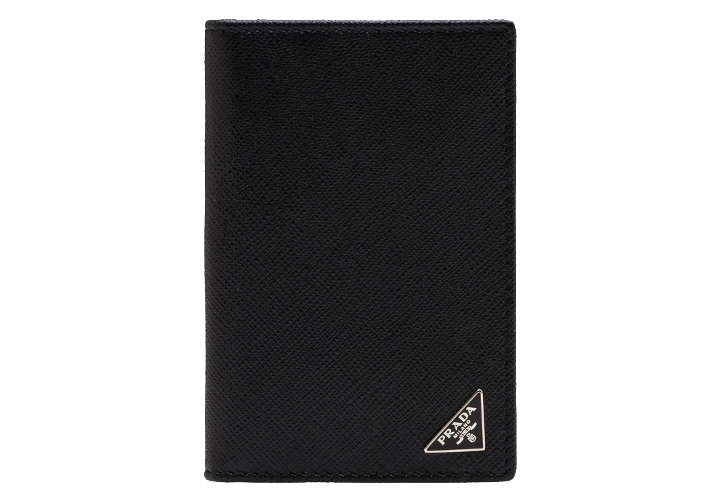 Prada Saffiano Leather Card Holder Black