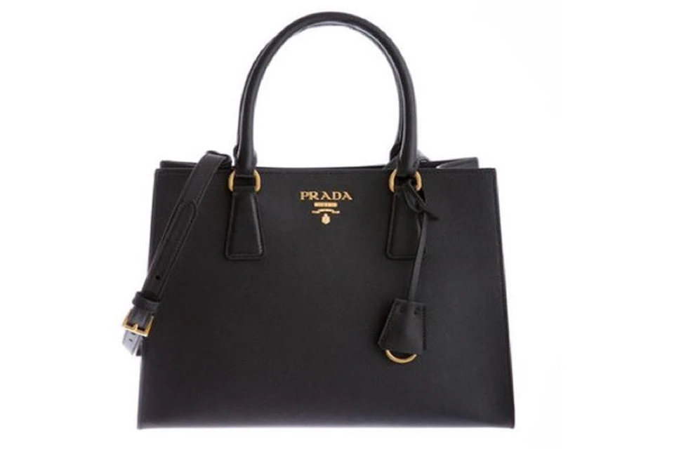 kleding Onenigheid Onmiddellijk Prada Saffiano Lux Handbag Black in Leather with Gold-tone - US
