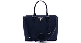 Prada Saffiano Lux Handbag Navy Blue