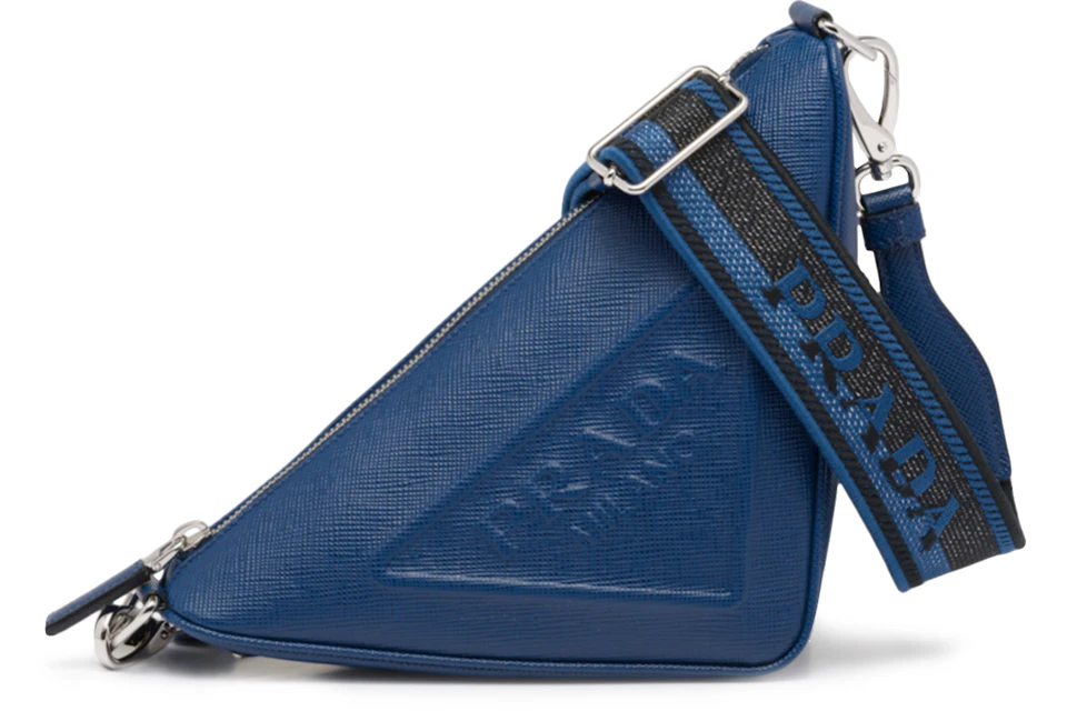Prada Saffiano Triangle Bag Bluette
