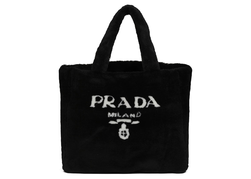 Prada black and outlet white handbag