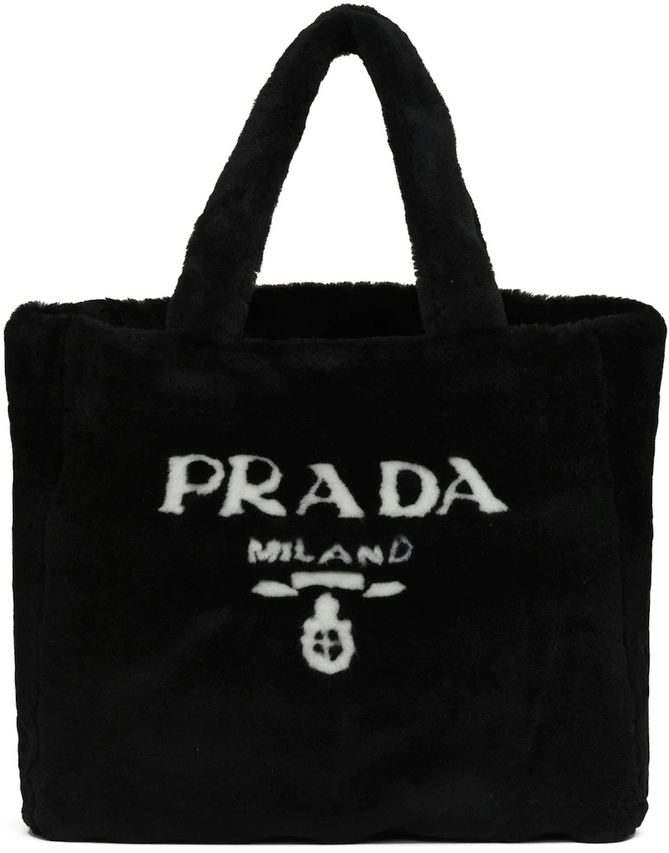 Prada Galleria Shearling Top Handle Bag