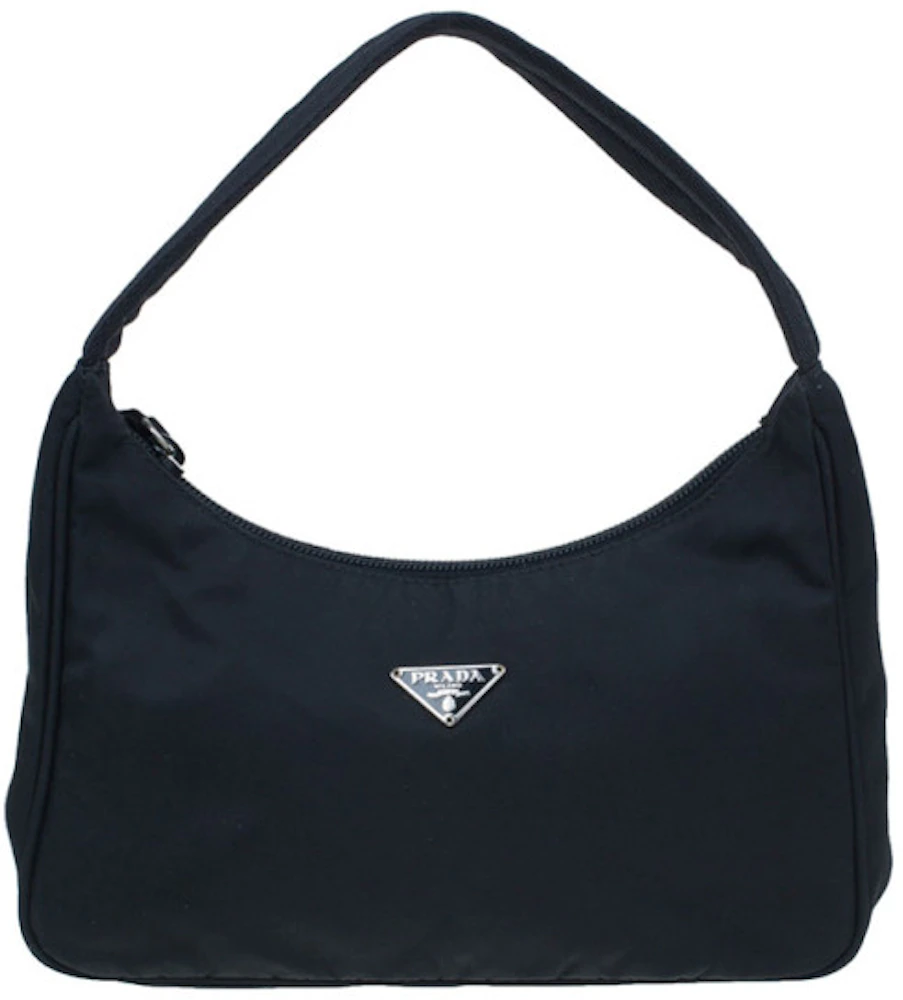 Prada Shoulder Bag Nylon Tessuto Mini Black in Nylon/Leather with  Silver-tone - GB