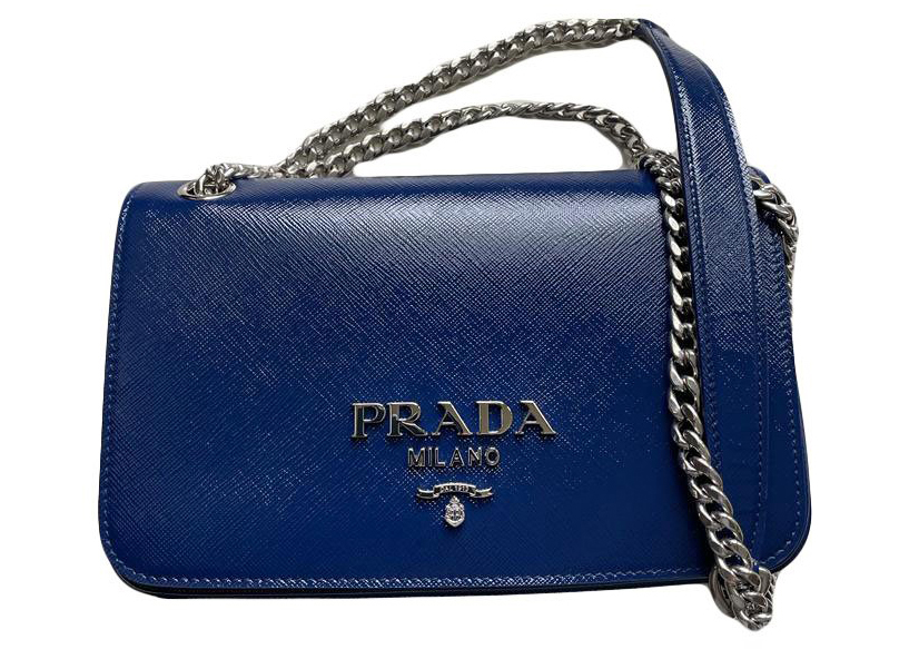 Leather crossbody bag Prada Blue in Leather - 27372742