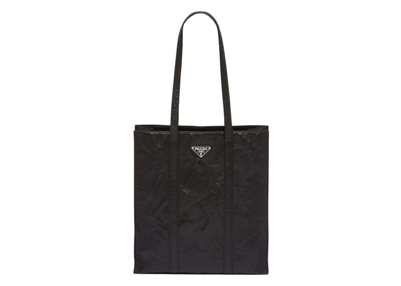 Prada leather best sale tote bag black