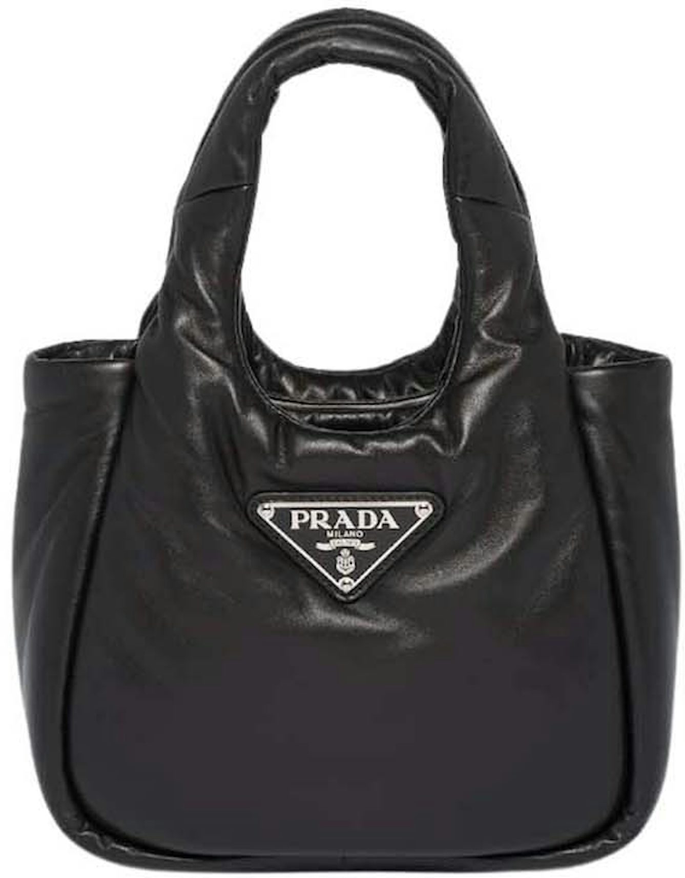 Prada Small Padded Soft Nappa-Leather Bag Black in Leather with Silver-tone  - US