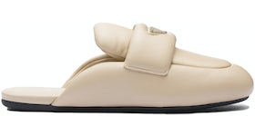 Prada Soft Padded 5mm Sabots Desert Beige Leather