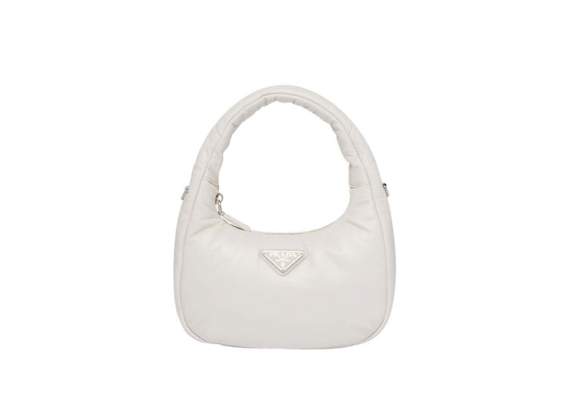 Prada Soft Padded Nappa Leather Mini Bag White