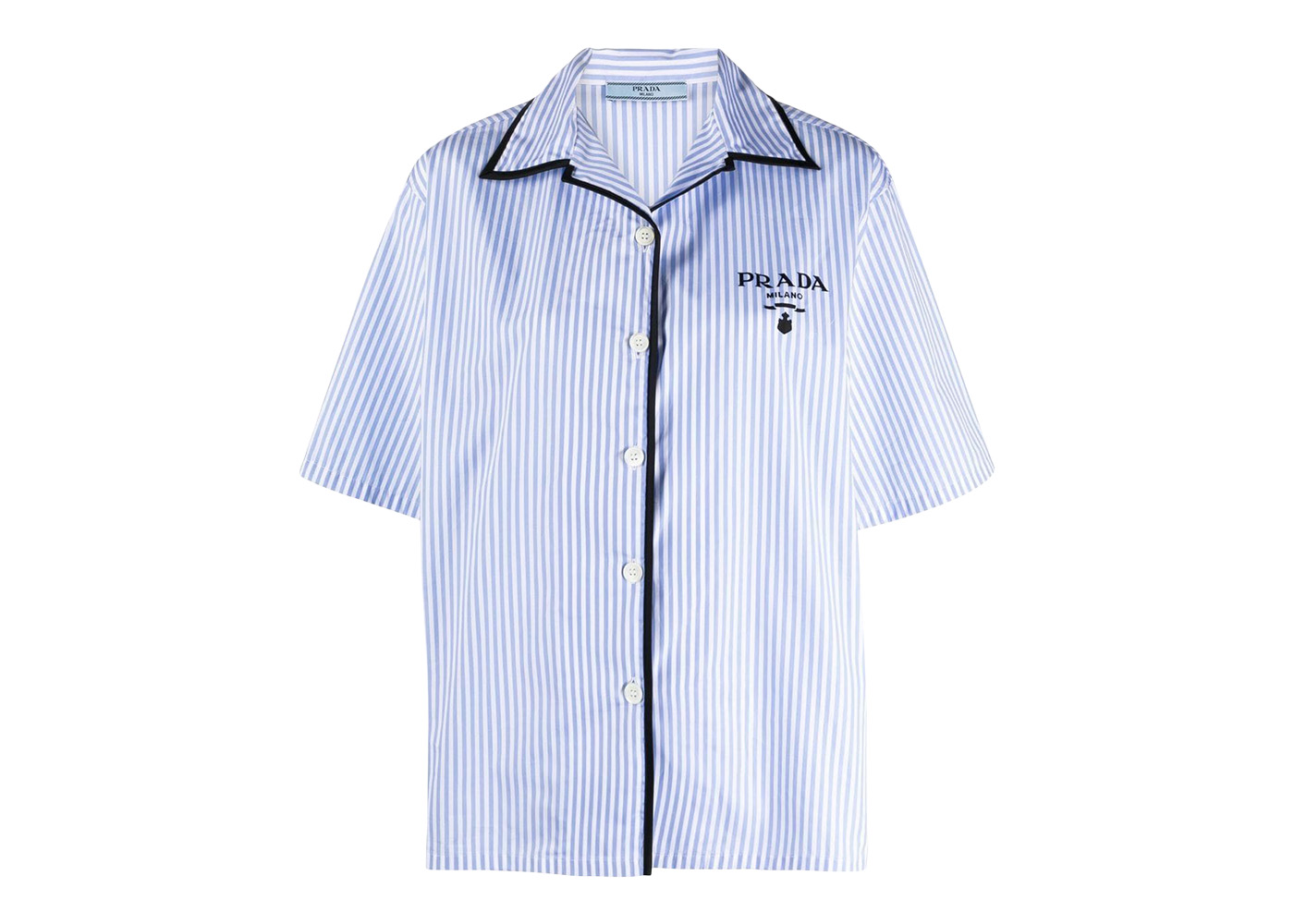 Prada Striped Bowling T-Shirt White/Blue Men's - US