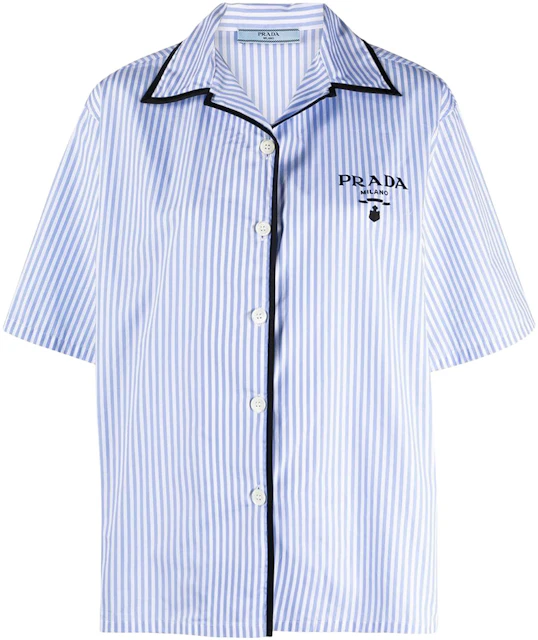 Prada Striped Bowling T-Shirt White/Blue - US