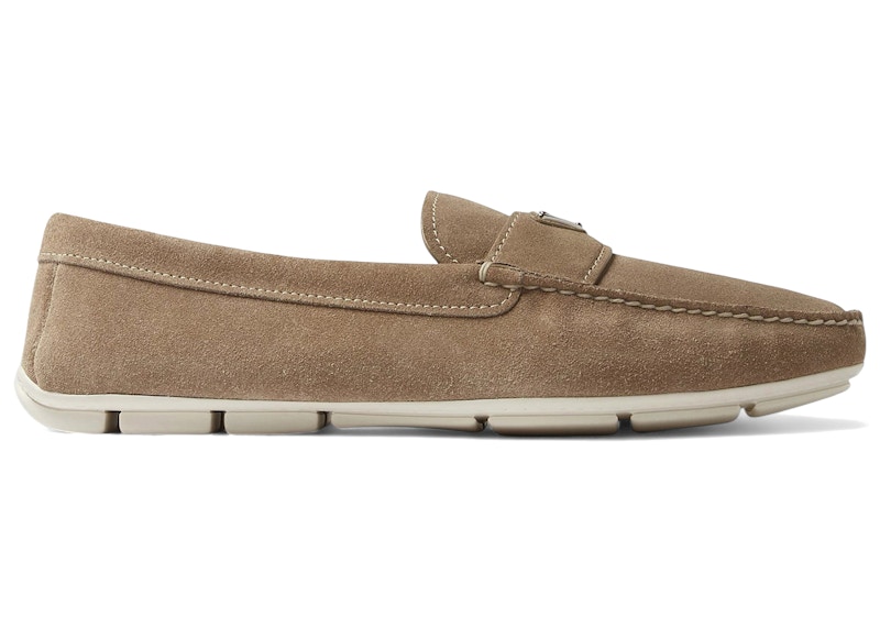 Prada Suede Driving Shoes Beige