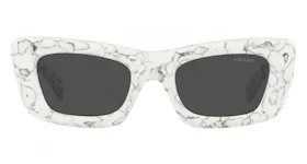 Prada Sunglasses PR 13ZSF Matte White Marble/Dark Gray (PR13ZSF-17D5S0-52)