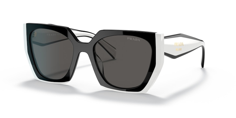 Prada Symbole Logo Rectangle Sunglasses Black/White (SPR15W