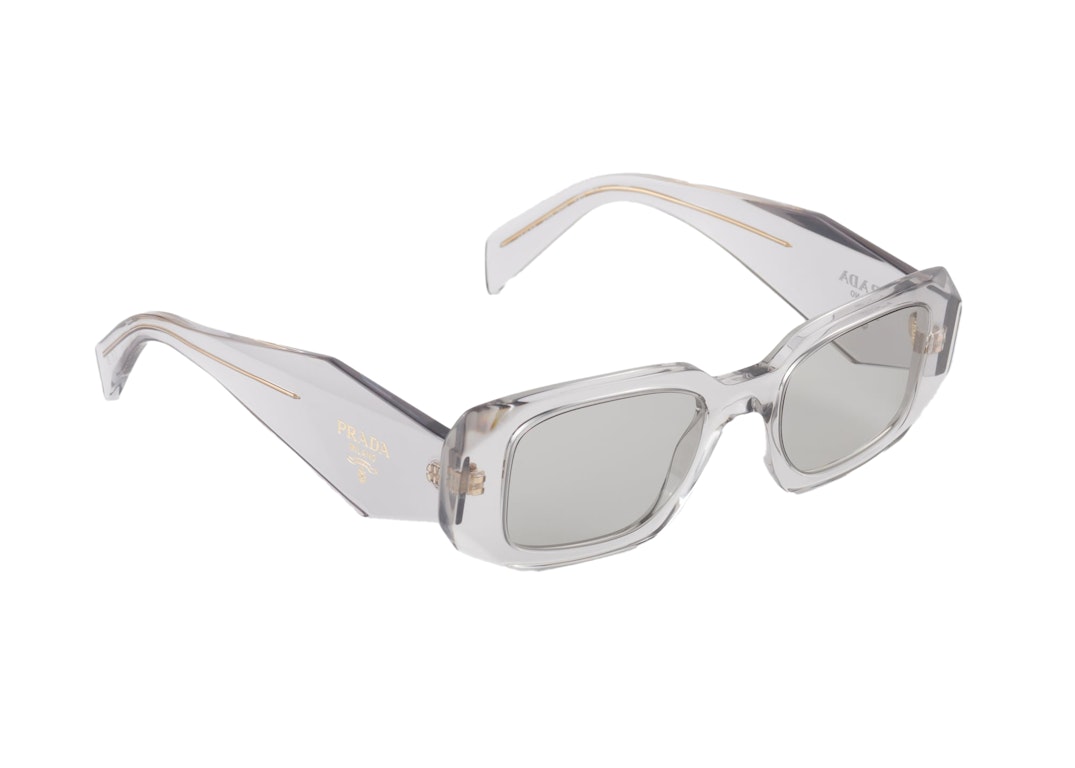 Pre-owned Prada Symbole Sunglasses Clear/light Grey (spr17w_e12r_fe30b_c_049)