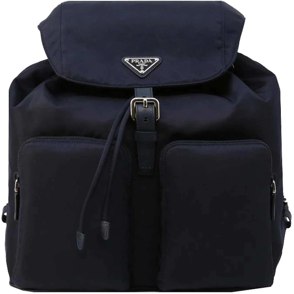 Prada Tessuto Backpack Blue in Nylon with Silver-tone - US