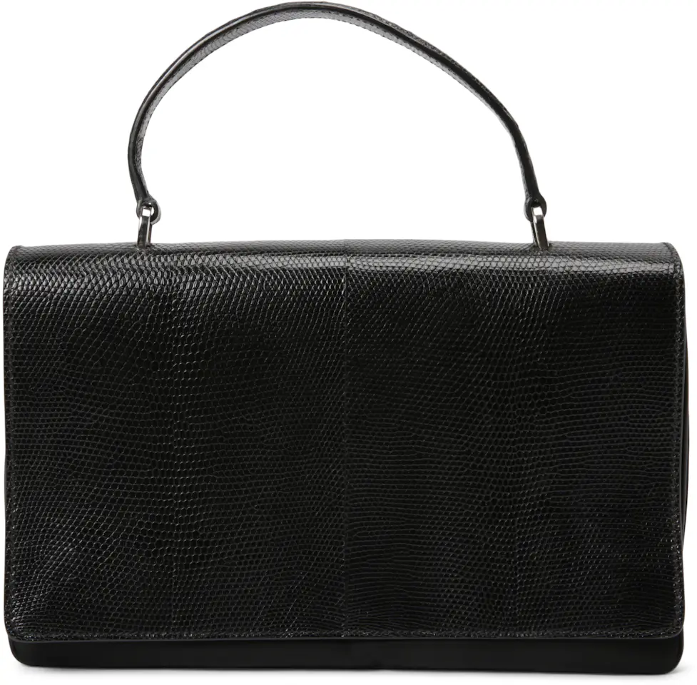 Prada Tessuto Lucerto Handbag Black in Reptile Leather with Silver-tone ...