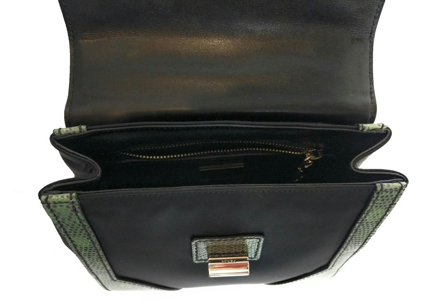 Prada Tessuto Lucerto Handbag Green Multicolor in Reptile Leather with ...