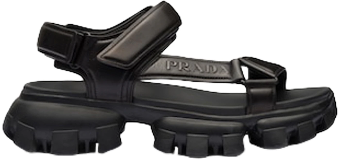Prada Thunder Sport 50mm Sandals Black Nappa Leather Men's - 2X3077_072 ...