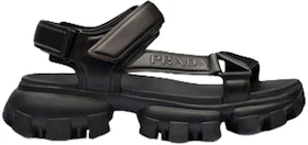 Prada Thunder Sport 50mm Sandals Black Nappa Leather