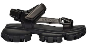 Prada Thunder Sport 50mm Sandals Black Nappa Leather