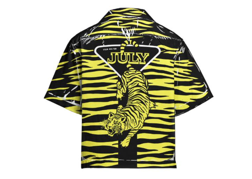 black and yellow prada shirt