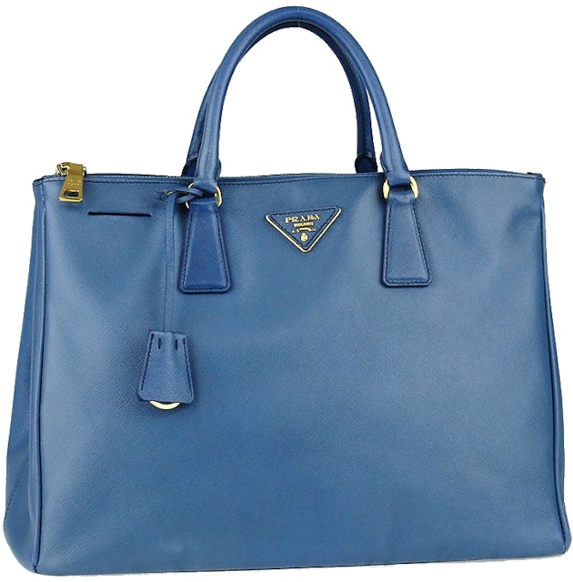 Prada Double Zip Lux Tote Saffiano Large Cobalto Blue in Leather with  Gold-Tone - US