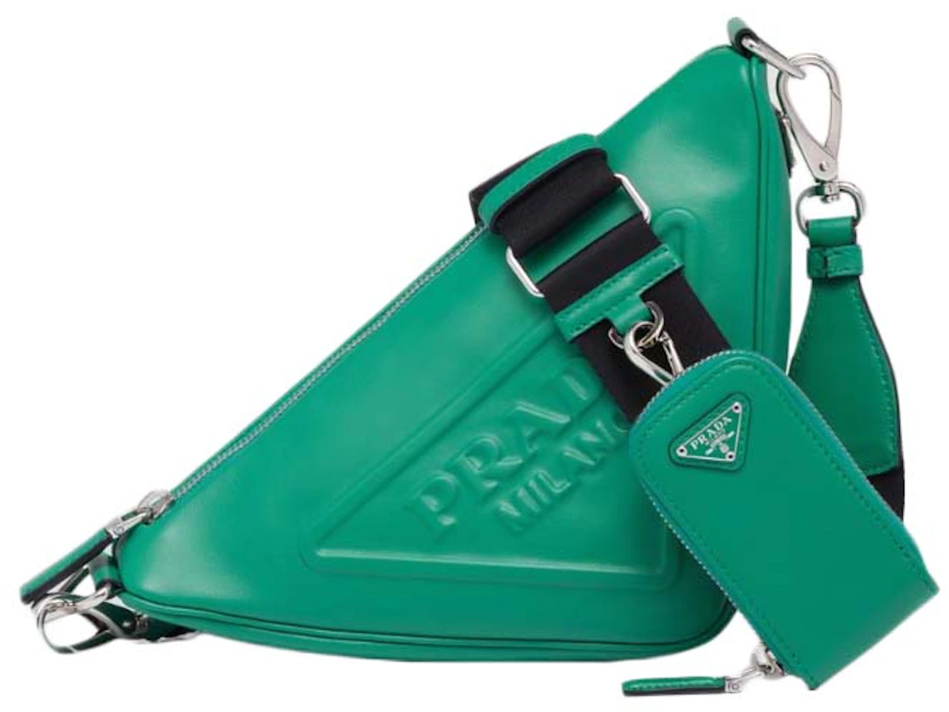 Prada // Lime Green Leather & Silver Chain Shoulder Bag – VSP