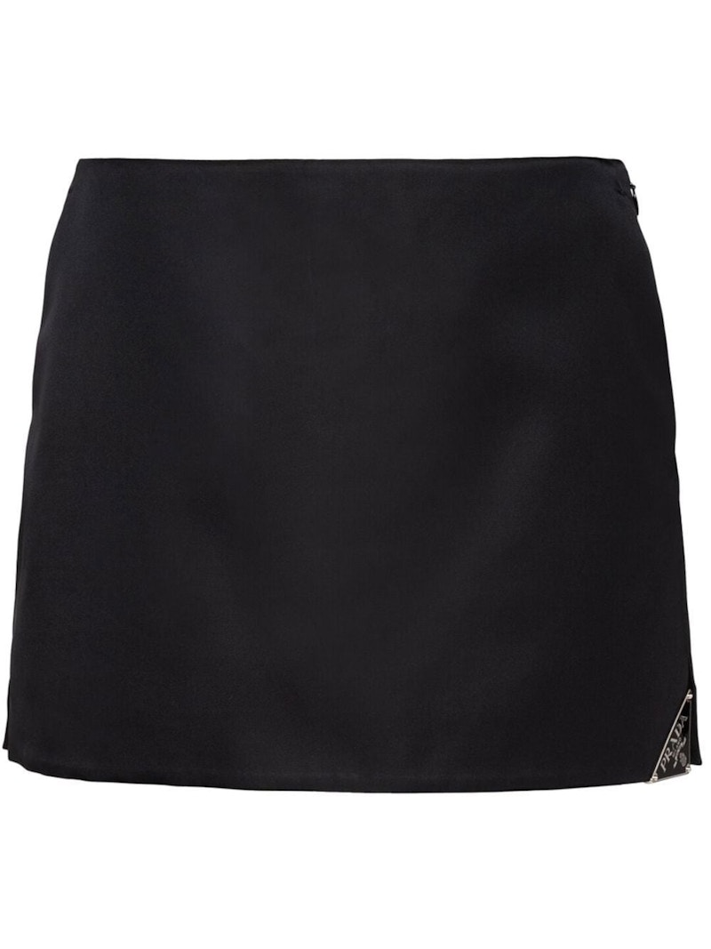 【関税&送料込み】Prada Triangle-Logo Mini Skirt Prada Triangle Logo Mini Skirt Black - SS23 - US