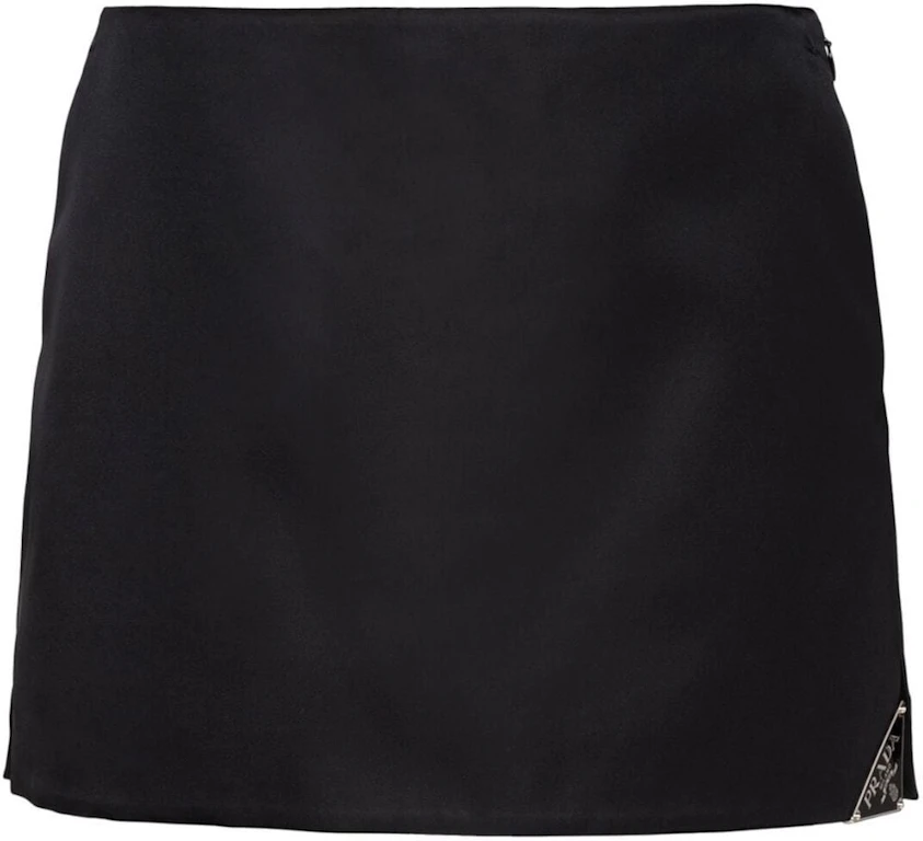 Prada Triangle Logo Mini Skirt Black - SS23 - MX