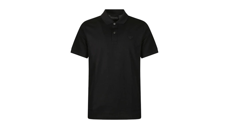 Prada Triangle Logo Polo Black