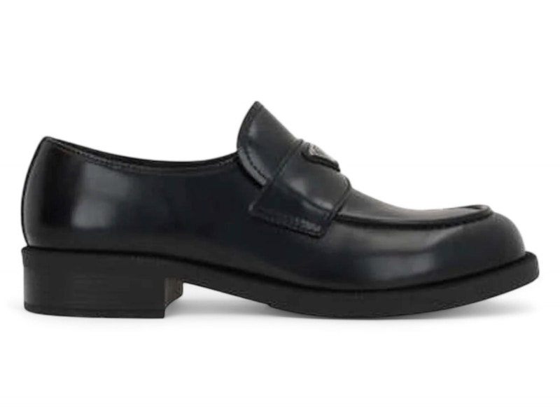 Pre-owned Prada Men's Trianglelogo Slipon Loafers Sneakers In Black
