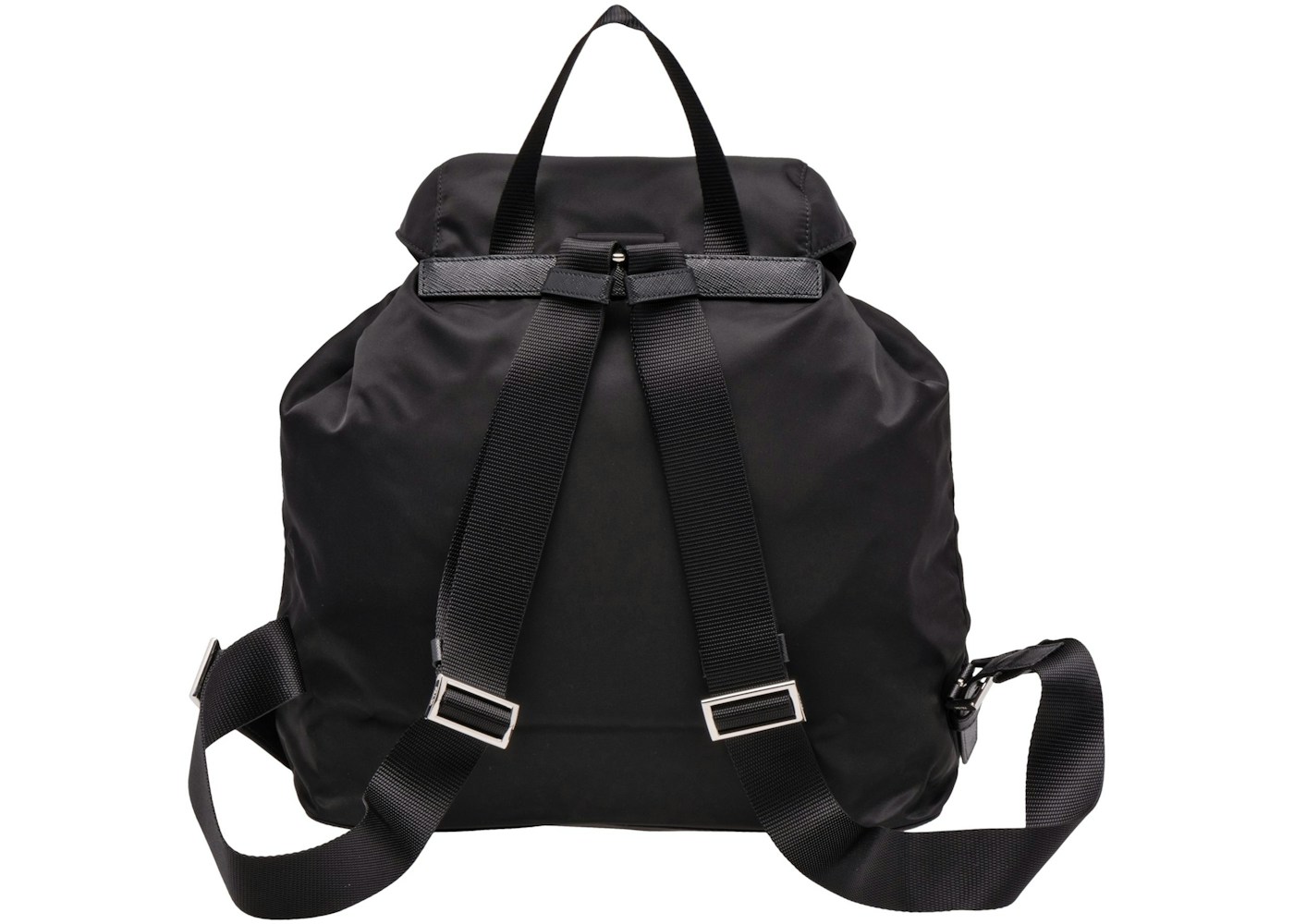 Prada Vela Backpack Black in Tessuto Nylon with Silver-tone